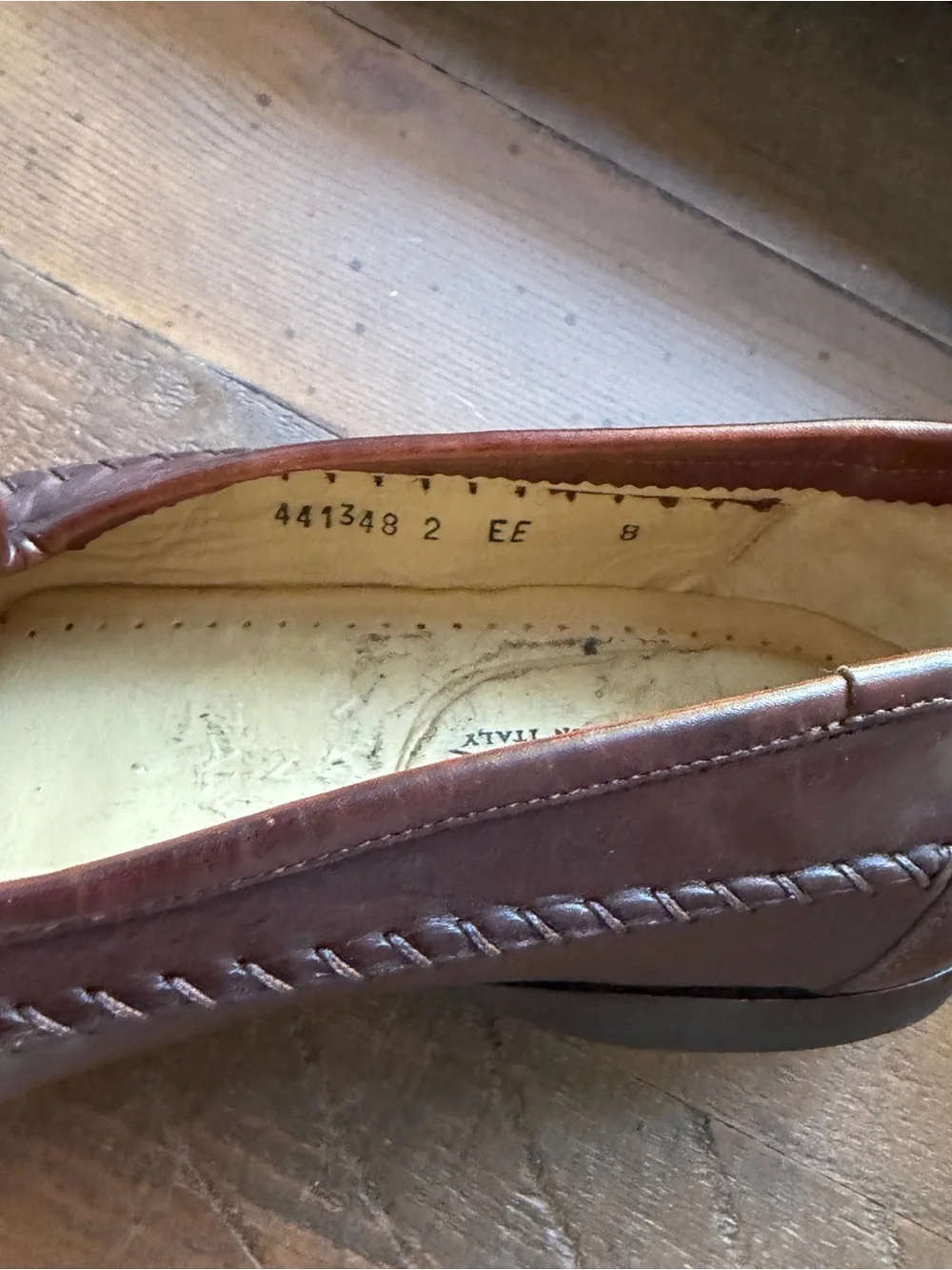 Santoni Men's Dark Brown Leather Moccasin Slip-Ons 8